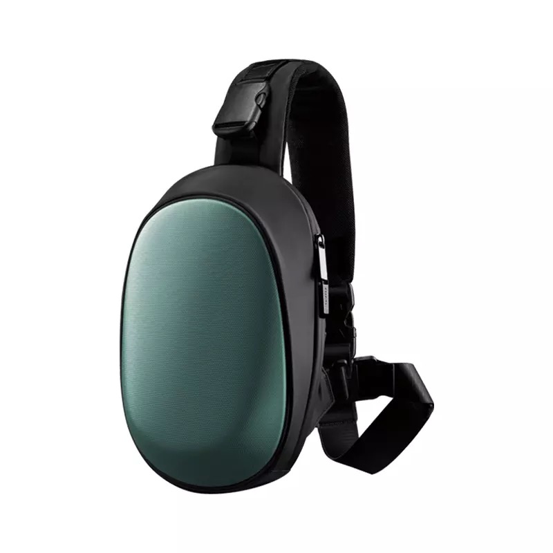 探迹者tajezzo arch系列贝壳胸包男女单肩挎包硬壳圆形百搭包 星空绿