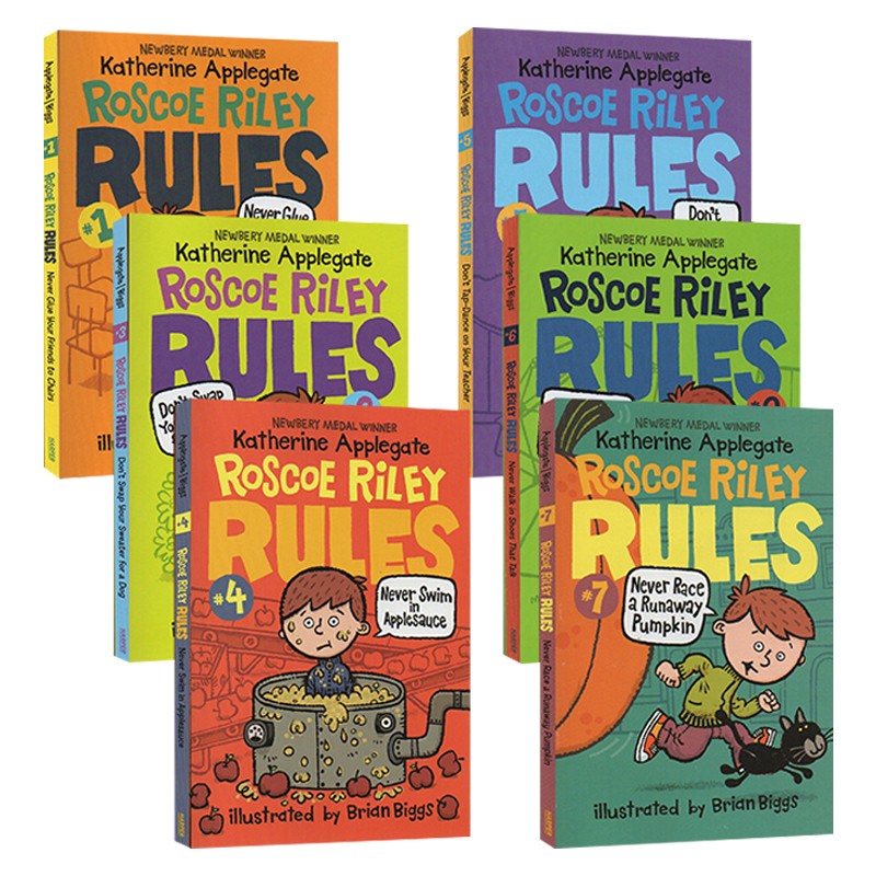 英文原版 Roscoe Riley Rules 罗斯科赖利规则系列初级章节书 6册合售 6-12岁儿童阅读故事桥梁书 青少年英语课外阅读