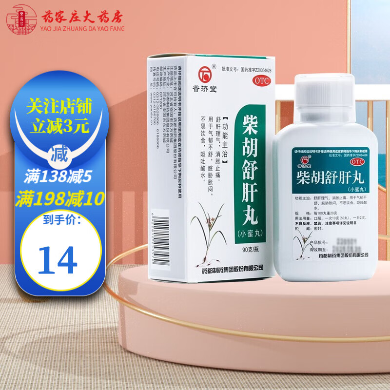普济堂 柴胡舒肝丸 90g 1盒装