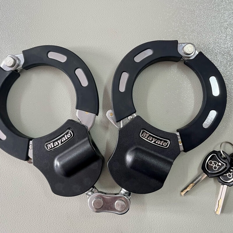 摩托车手铐锁铁门锁钥匙锁自行车户外防盗 黑色 1节