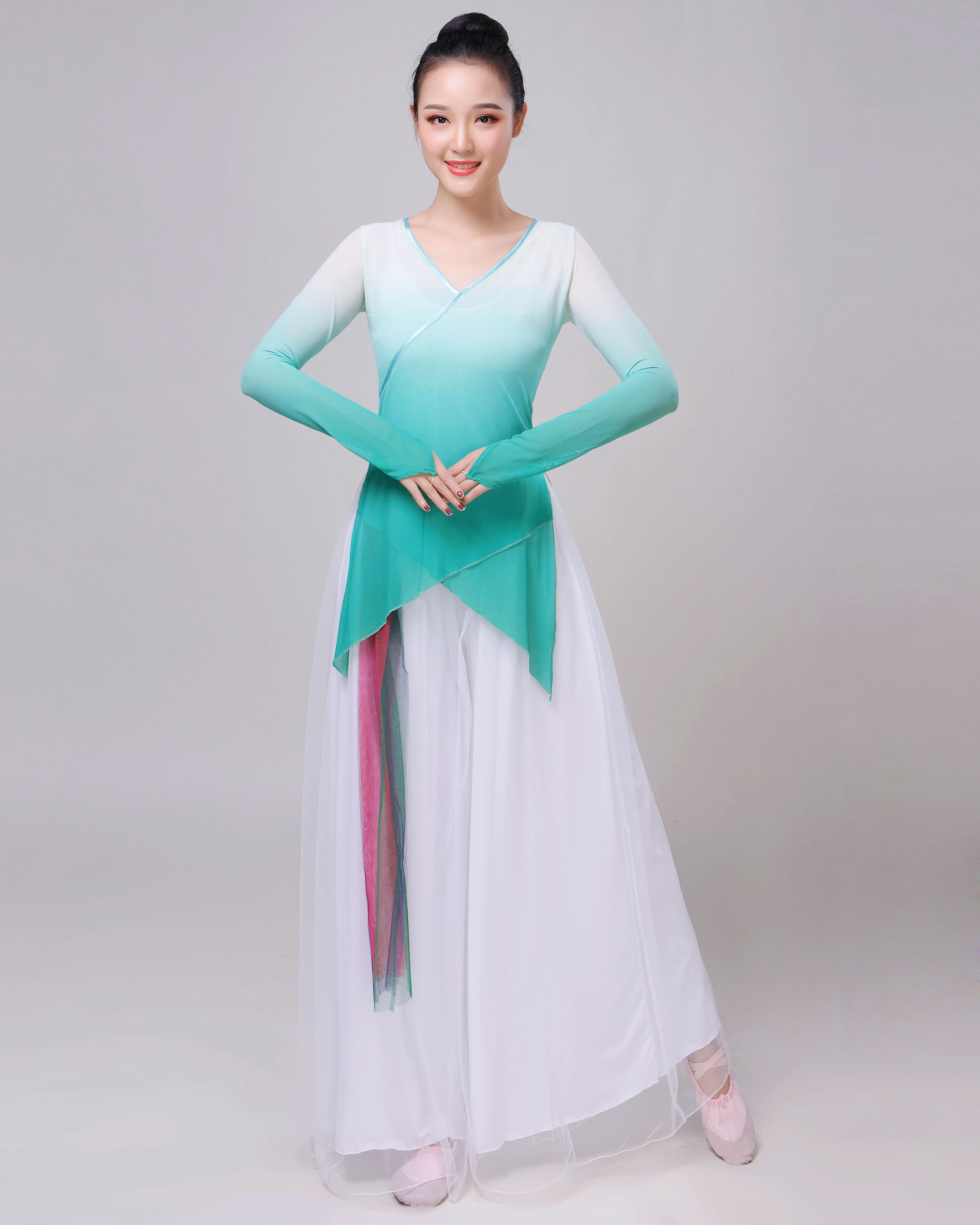木兰旅古典舞练功服女成舞蹈服装芭蕾舞练功服中国舞身韵民族舞蹈 浅