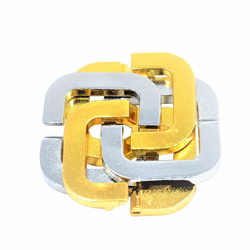 锌合金魔金解锁玩具马蹄锁八卦锁针九连环笼中星 合金四叶草