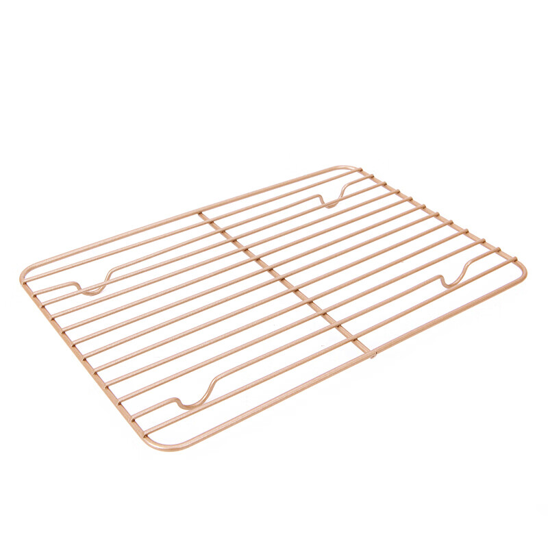 学厨 13英寸长方形不粘冷却架 凉网 晾晒网 烤网 弧形网脚设计 31.1*21.5*1.6cm 蛋糕面包冷却网 WK9156