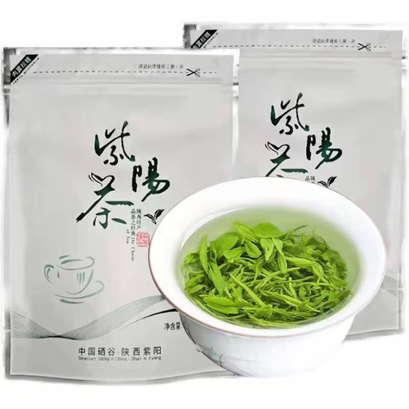 拾茗集2024新茶陕西安康紫阳茶绿茶硒茶产区高山茶陕南炒青茶叶浓香耐泡 明前250g*2袋