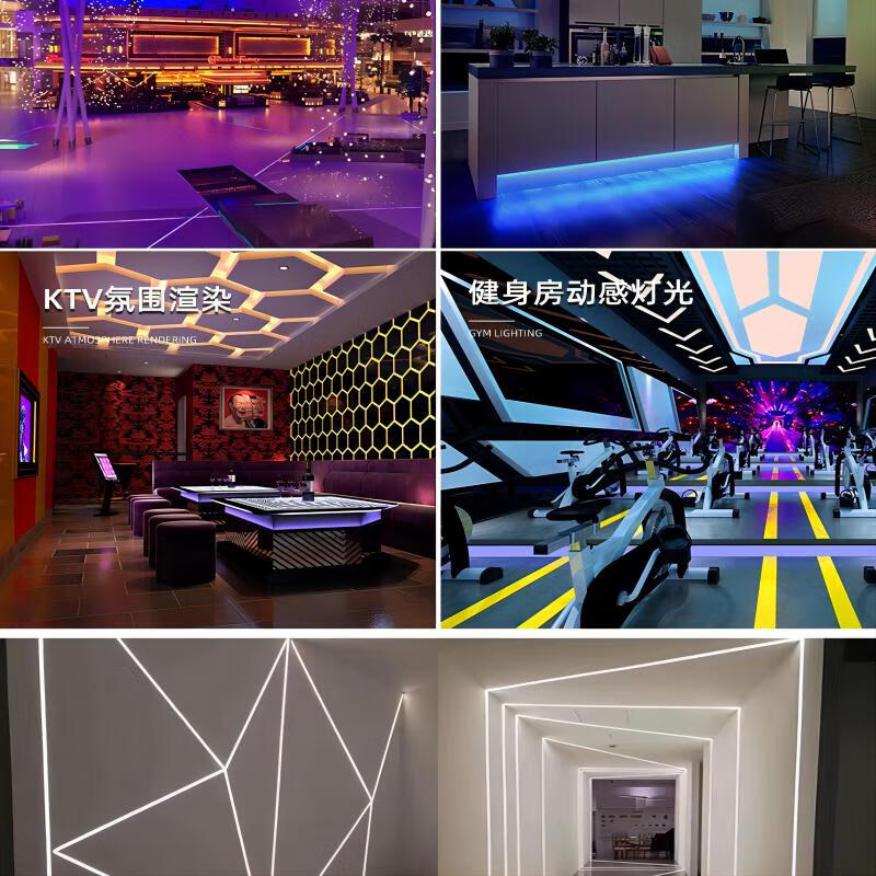 LED追光流水灯带家装线性灯回流跑马灯智能流水线形灯条嵌入式 24V流水灯带【蓝光】 19米灯带+电源+控制器