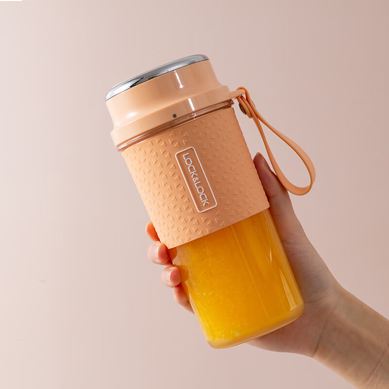 乐扣乐扣（LOCK&LOCK）便携式果汁杯迷你充电料理机搅拌机橘粉色300ML EJJ322PIKhamdegk