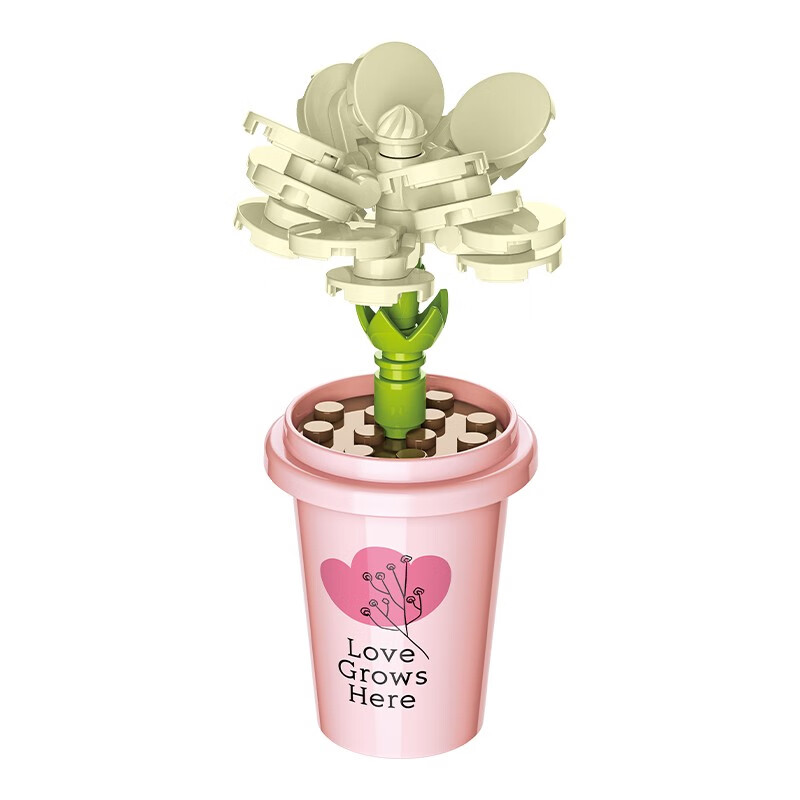 jaki植物日志奶茶杯绿植花卉办公桌拼装摆件儿童女生情人节手工礼物