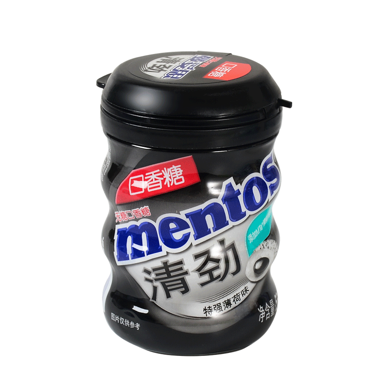 曼妥思（mentos）清勁無(wú)糖口香糖56g3瓶清新口氣特強薄荷休閑糖果零食批發(fā) 特強薄荷56g*1瓶