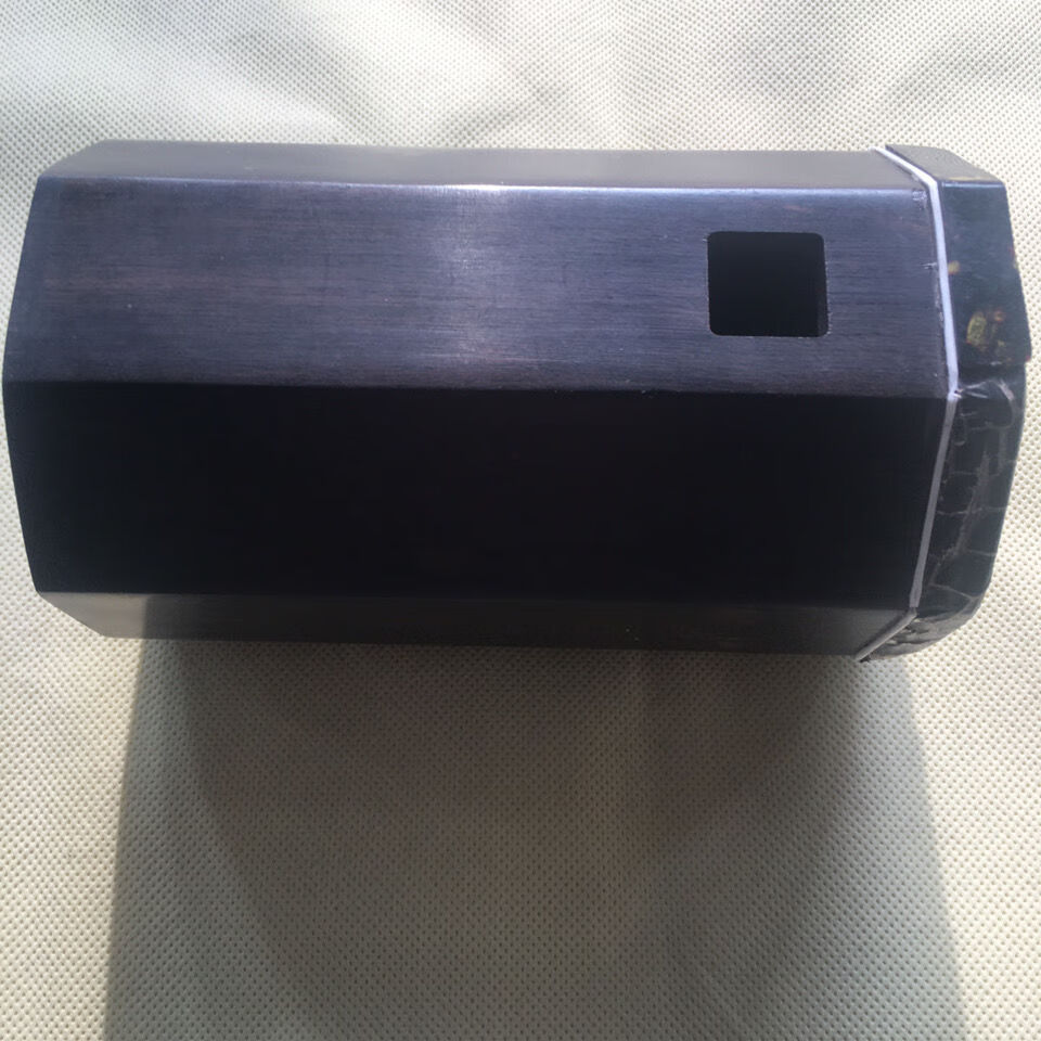 黑檀曲胡筒河南曲胡乐器配件黑乌蛇皮坠琴筒精制黑檀曲胡筒坠琴筒