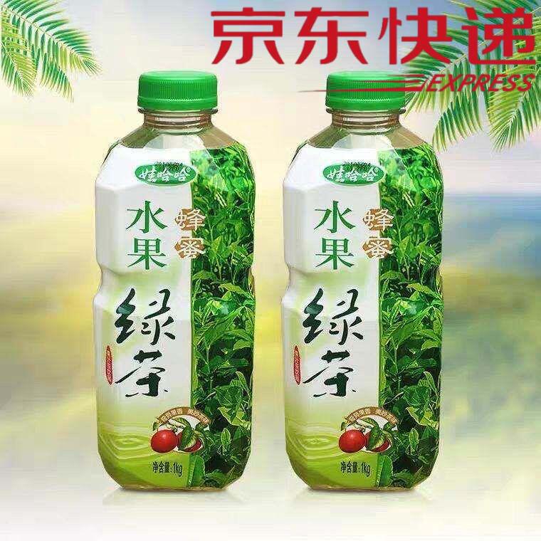 娃哈哈蜂蜜水果绿茶1kg果味茶饮品绿茶精选好原料大瓶实惠装正品促销