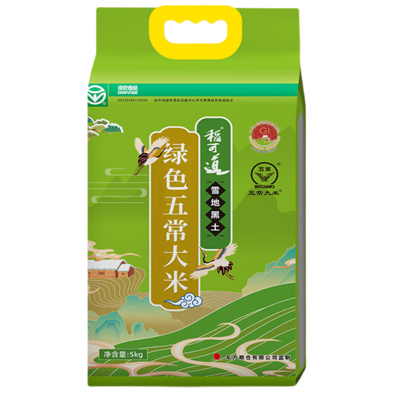 稻可道 五常大米 绿色食品认证  东北大米10斤 2024年新米