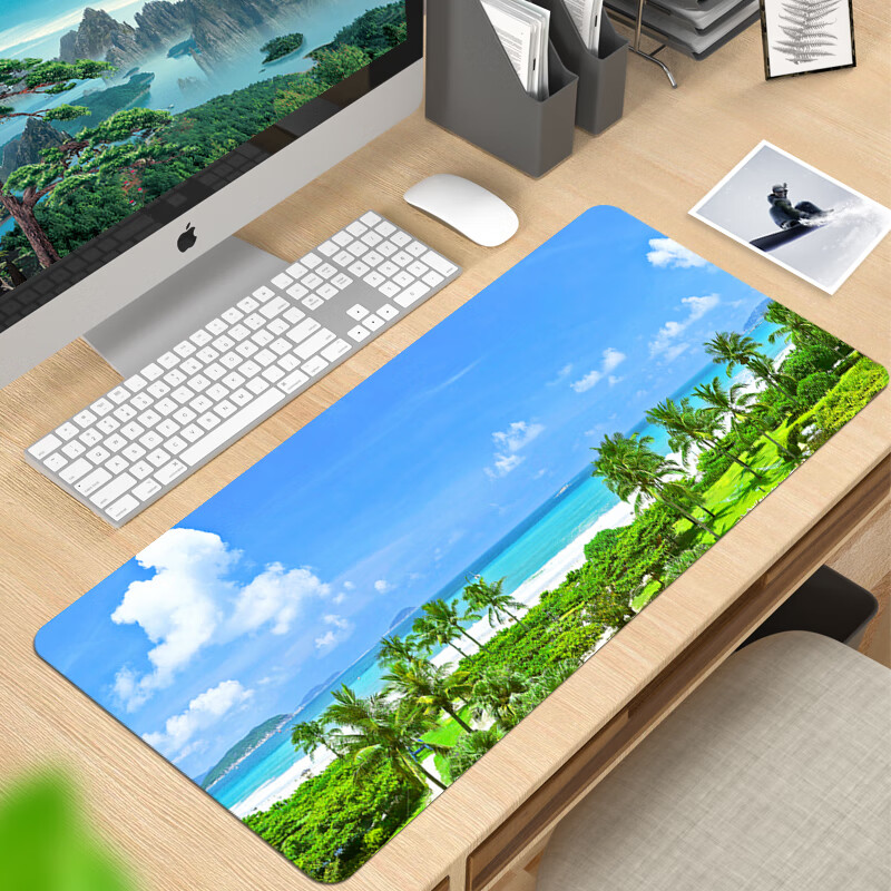 防滑游戏电竞家用电脑键盘垫书桌面垫子 三亚 900*400*5mm舒适加厚