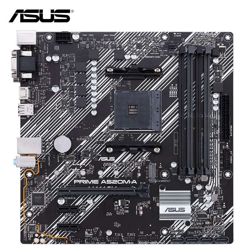 华硕（ASUS）PRIME A520M-A主板  支持 CPU 3500X/3100  (AMD A520/Socket AM4)