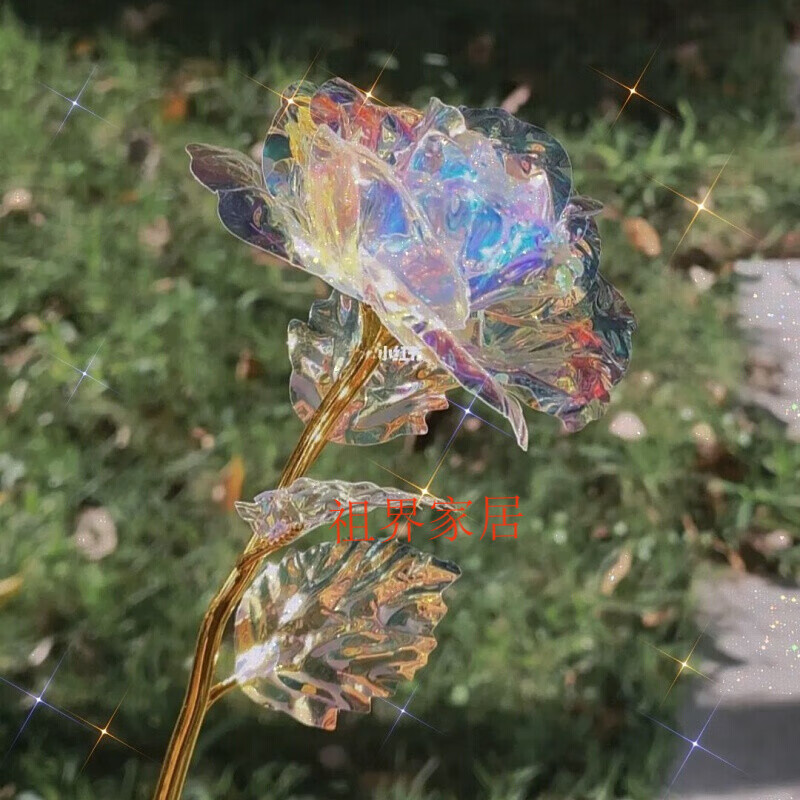 花语奇萌金箔玫瑰七彩炫光玫瑰花变幻金箔星空玫瑰花浪漫永恒情侣七夕