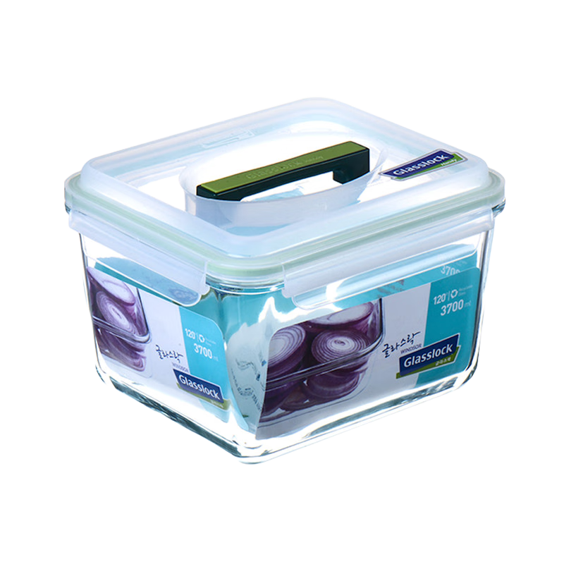 GLASSLOCK�����������ȸֻ��������ʺ����������ʳƷ�������ɺ��ݲ˺� 3700ml��ɫ��