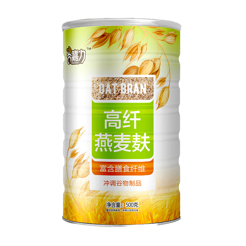 谷嘉力无蔗糖型高纤燕麦麸皮冲饮即食营养谷物麦片早餐代餐懒人速食500g