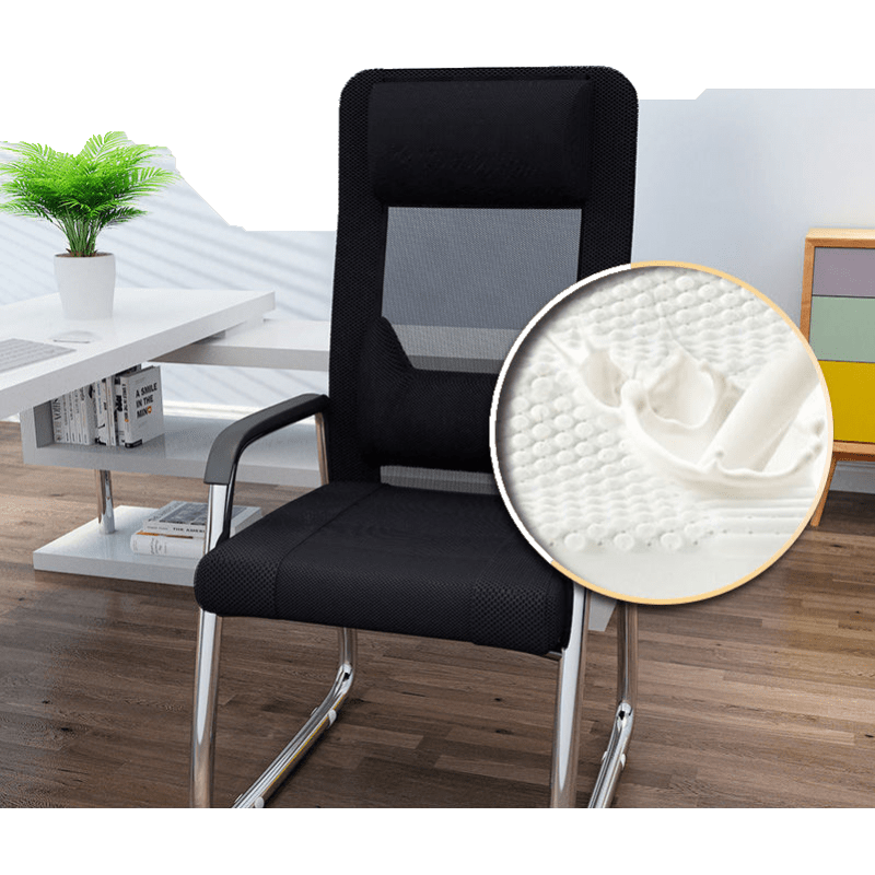 澜墨 办公椅会议椅家用老板椅麻将椅简约电脑椅子靠背子学生宿舍座椅 (乳胶稳固款)电镀架体-高背-黑