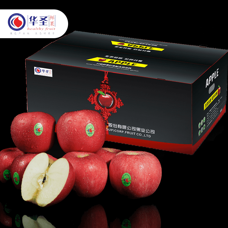 华圣 陕西洛川红富士苹果水果礼盒 约18个装 约5kg   J