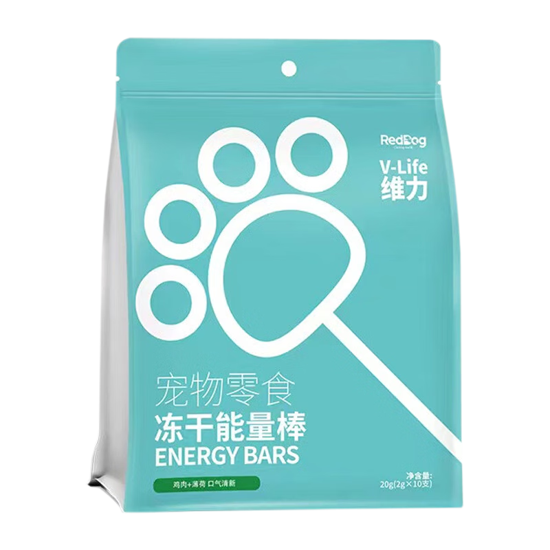 紅狗RedDog 能量棒雞肉凍干棒棒糖成幼貓咪狗狗零食增肥磨牙棒 薄荷味口味20支裝