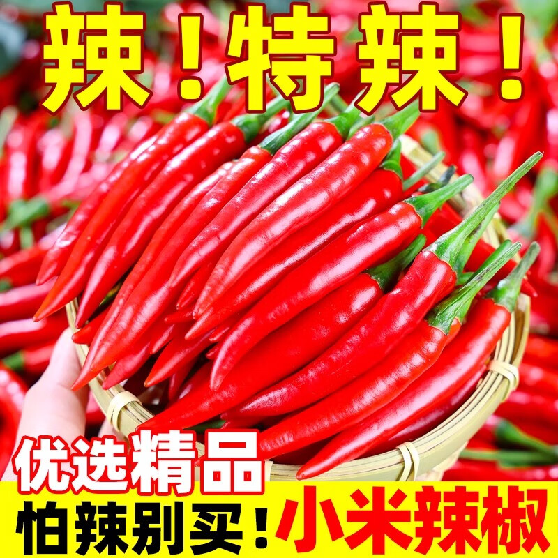 囧仙子小米辣椒新鮮批發(fā)朝天椒特辣超辣薄皮土紅辣椒現(xiàn)發(fā) 9斤 精選小米辣