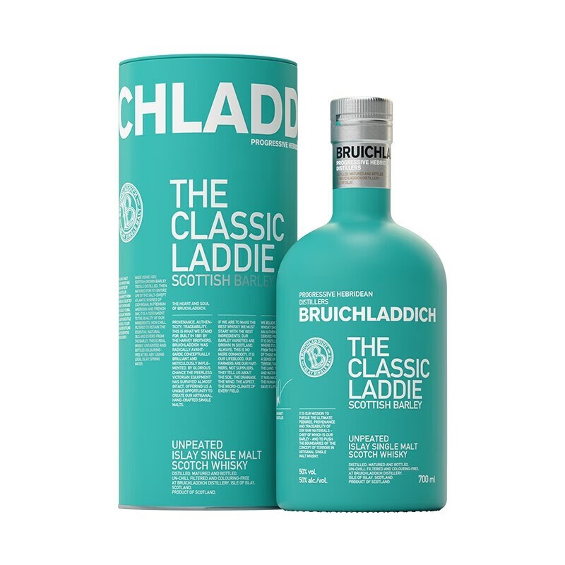 布赫拉迪（Bruichladdich）经典款单一麦芽苏格兰威士忌洋酒700ml