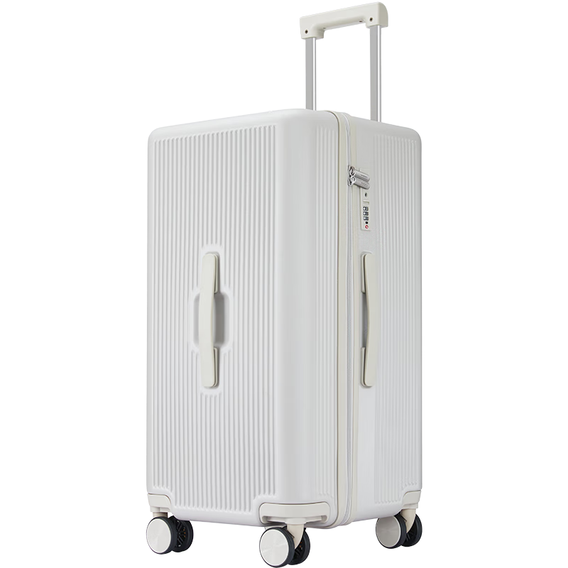 卡拉羊魔方体行李箱大容量24英寸拉杆箱男女巨能装旅行箱CX8110燕麦灰