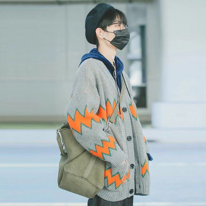 好质量肖战同款毛衣女男学生宽松针织开衫外套情侣衣服懒惰风秋冬季外