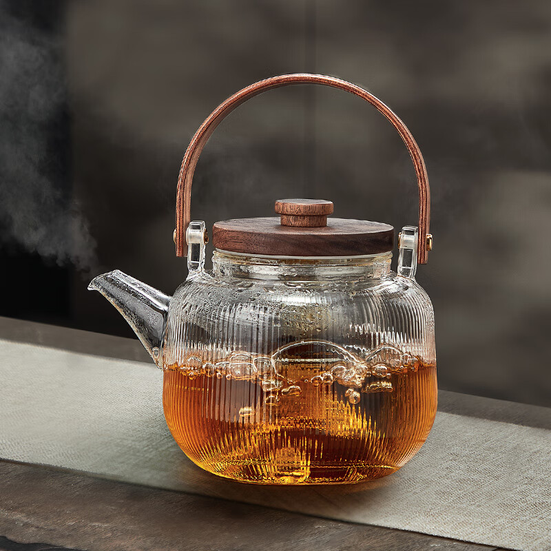 忆壶茶  玻璃煮茶壶家用蒸茶壶电陶炉泡茶器加厚耐高温提梁烧水壶茶具