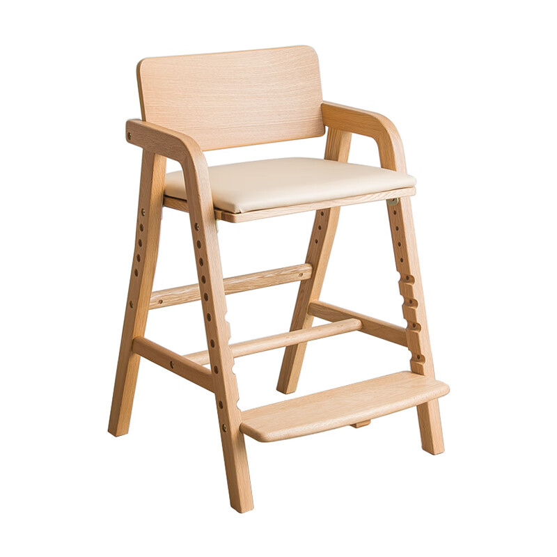 肥象日本YAMATOYA儿童实木学习椅写字椅升降坐姿调节多功能肥象成长椅 经典款原木色