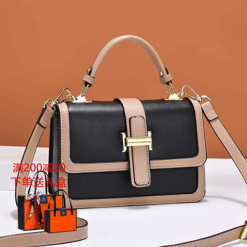 金瑞小方包火包包女潮时尚大容量手提单肩斜挎小包 黑色