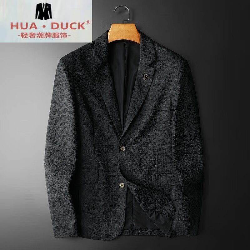 hua · duck国际品牌春装小西装男时尚修身韩版潮流西服外套 花色 m