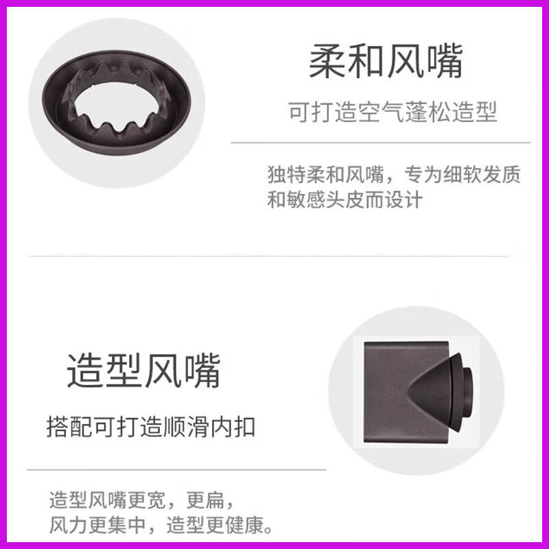 SODIMYON德国护发金奖款【国家3c安全认证】高速无叶吹风机家用静音负离子大功率不伤发电吹风速干礼物酒店 中国红 单风嘴1.8米【礼盒装】 【2026款丨顶配】50亿负离子护发