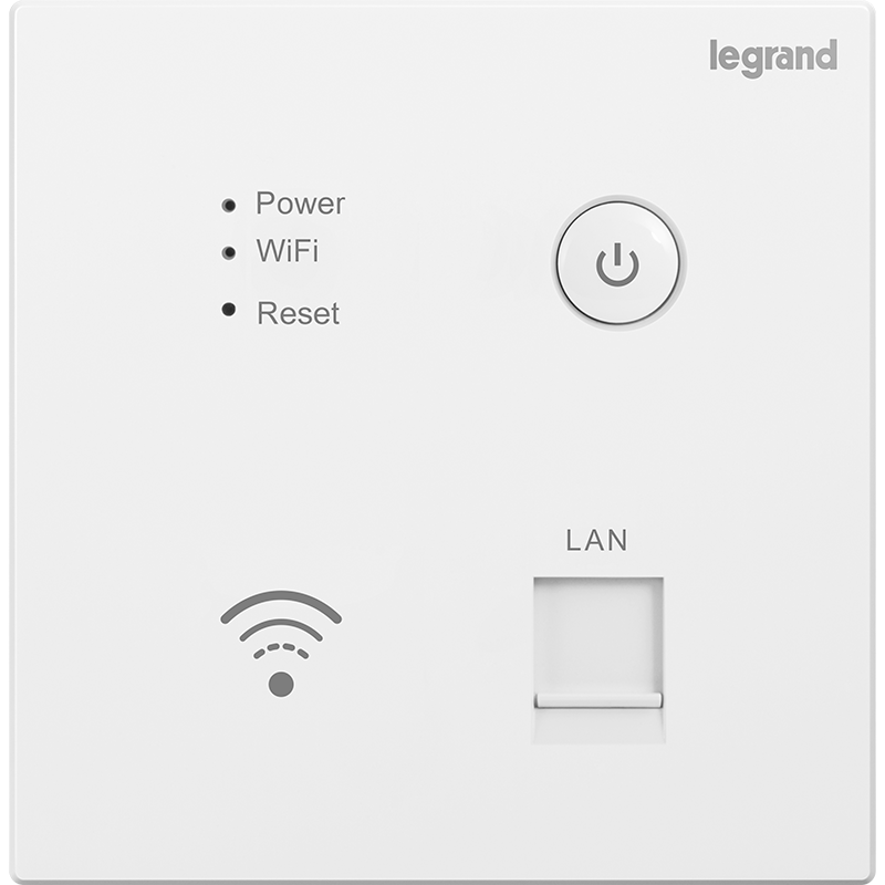 罗格朗无线智能WIFI信号扩大器自动组网86型ap面板墙壁入墙式插座 单频AP 220V（300M）玉兰白