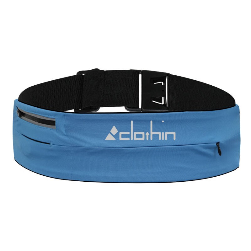 卡鲁森（clothin）新款隐形腰包跑步运动包多功能腰包手机钥匙健身腰带贴身高弹力 蓝色