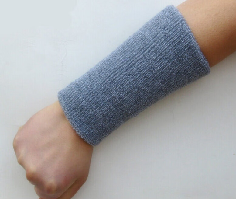 吸汗加厚保暖男女头带篮球羽毛球排球护臂定制 灰色1只 护腕长15cm