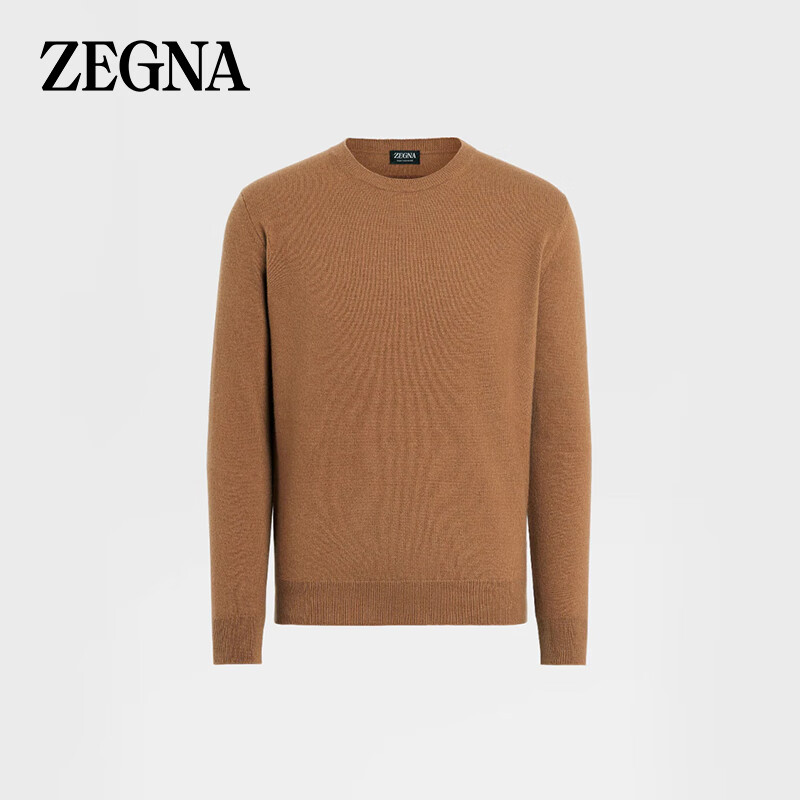 杰尼亚（Zegna） 经典款 男士骆马红棕色Oasi Cashmere 山羊绒圆领针织衫 E8K10-110-N95-46 XS码