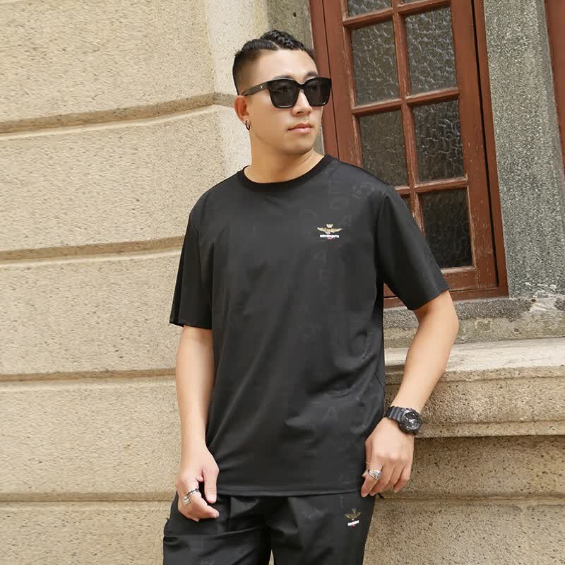 宸轩潮大码男装胖子短袖t恤男宽松冰丝速干夏季加肥加大肥佬运动半袖 黑色7226 4XL（220-240斤）使用感如何?