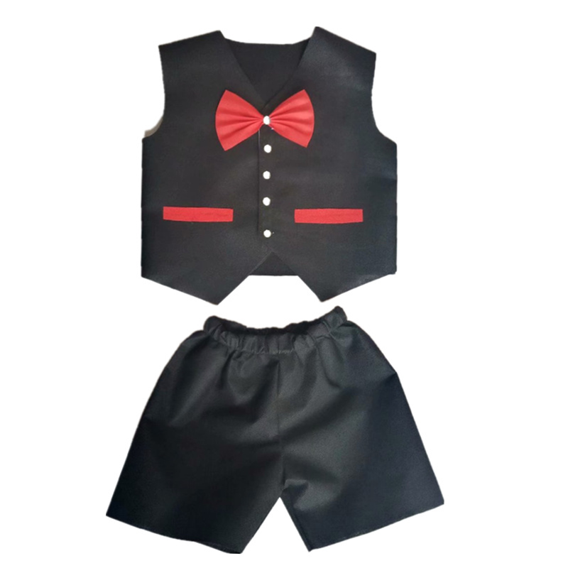 红书依店儿童环保时装秀走秀服装男孩无纺布diy材料手工衣服幼儿园子