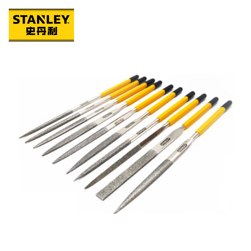 史丹利（Stanley）锉刀10件套装金刚石整形钢锉3x140mm方锉圆锉扁锉半圆锉三角锉刀木工什锦锉22-322