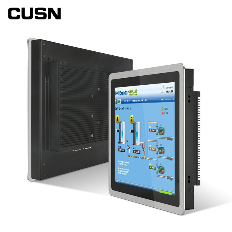 CUSN 工控一体机自动化电阻触摸屏电容挂壁防尘嵌入式工业触控平板电脑 17英寸纯平电容 全封闭/集成I3/4G/64G/WiFi