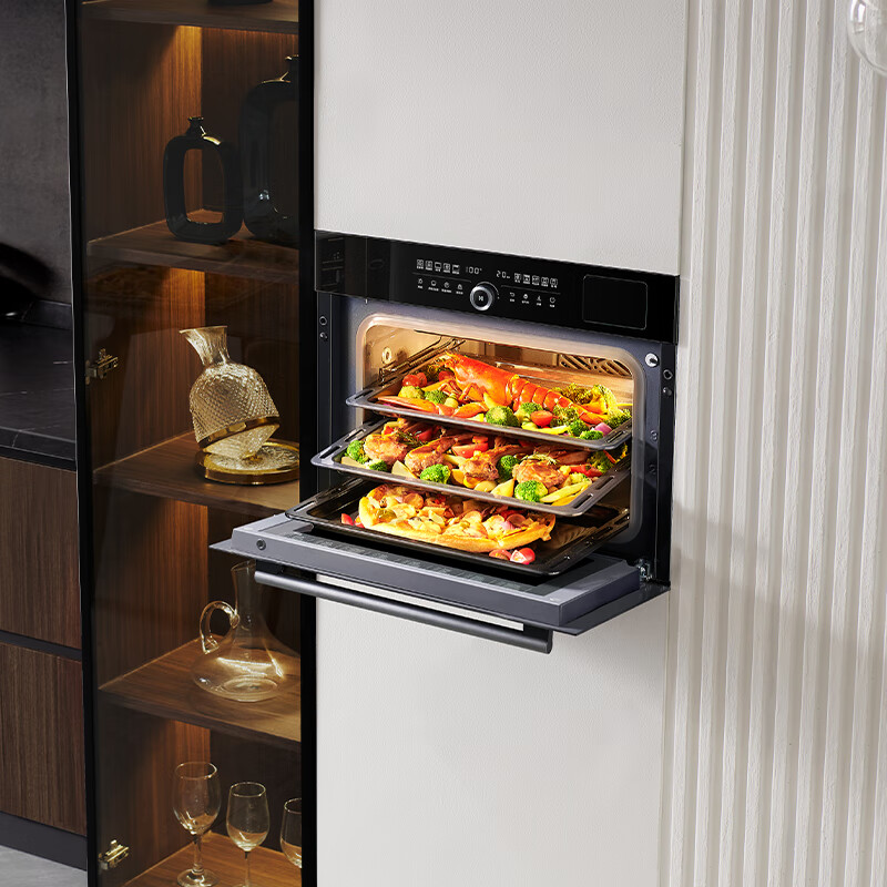 老板RobamCQ9062D探索家系列蒸烤箱一体机嵌入式EXP专业控温蒸烤炸炖家用55L搪瓷蒸箱烤箱自清洁保温箱