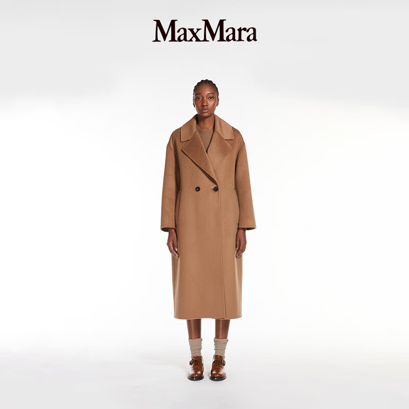 MAX MARA【甄选惠享】 女装羊毛羊绒双排扣大衣外套9016124306 驼色 40