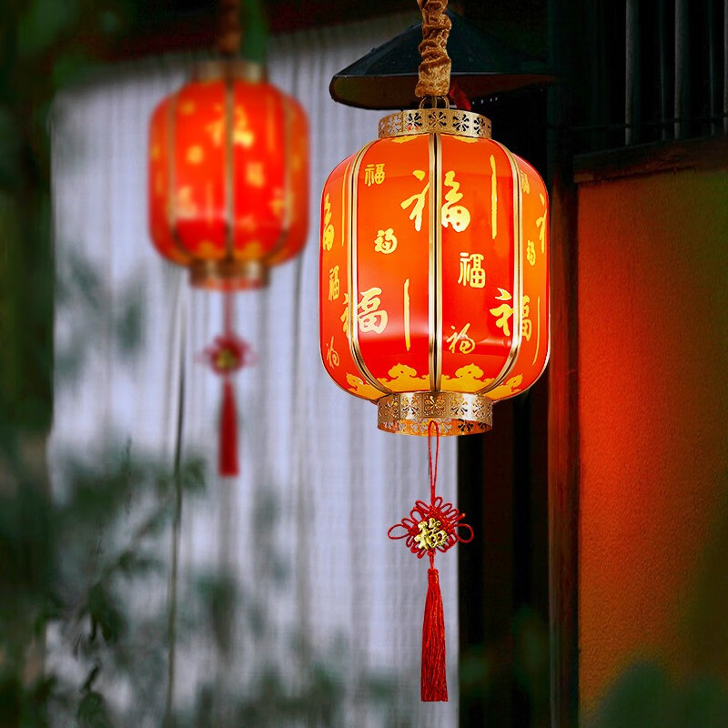 福字长筒灯笼/小号21cm/三色光