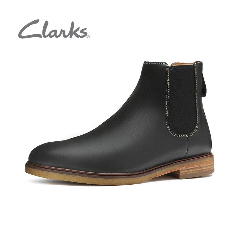 Clarks其乐男鞋2020经典款Clarkdale Gobi男靴英伦短筒切尔西靴男休闲皮靴 黑色(261362547) 41
