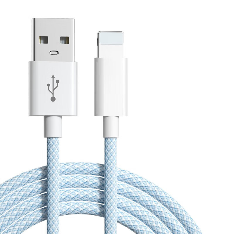 POSKELRTY适用于苹果手机快充数据线 充电线 蓝色 USB TO苹果