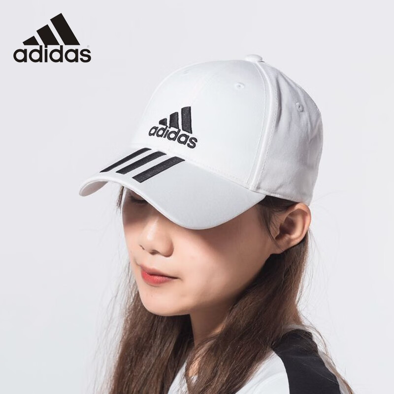 阿迪达斯 adidas 官方专卖店 2020四季款户外棒球帽子男士鸭舌帽女防晒遮阳帽子时尚百搭太阳帽 白色FQ5411 可调节