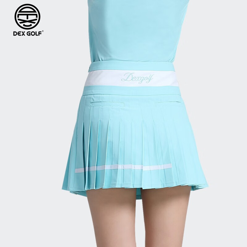 dex golf高尔夫服装女士气质百褶短裙户外百搭条纹设计时尚搭配短裙