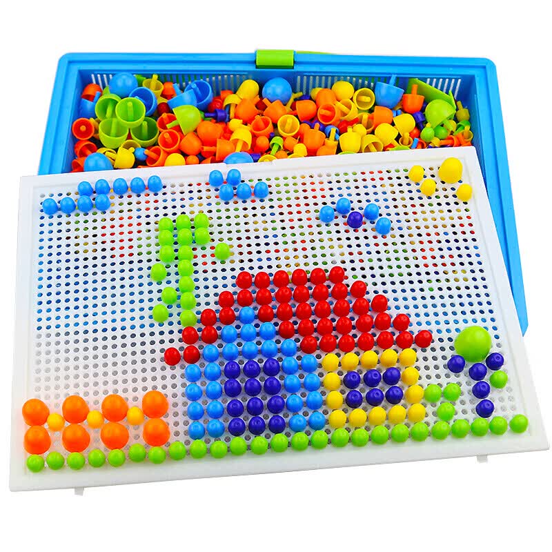 tatanice儿童蘑菇钉玩具插板拼图创意玩具幼儿3-6岁男孩女孩螺丝钉