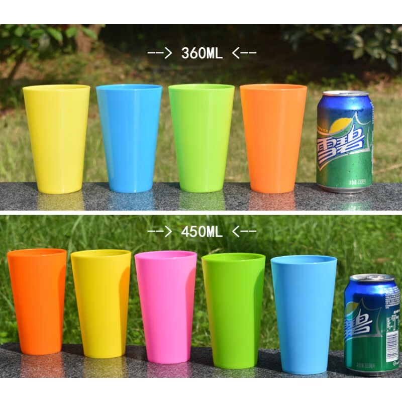 挽醉风 饮料杯 广告杯 啤酒杯 杯子歌杯子舞Cups 水杯 彩色塑料杯子 磨砂-黄色（5个装） 300ml
