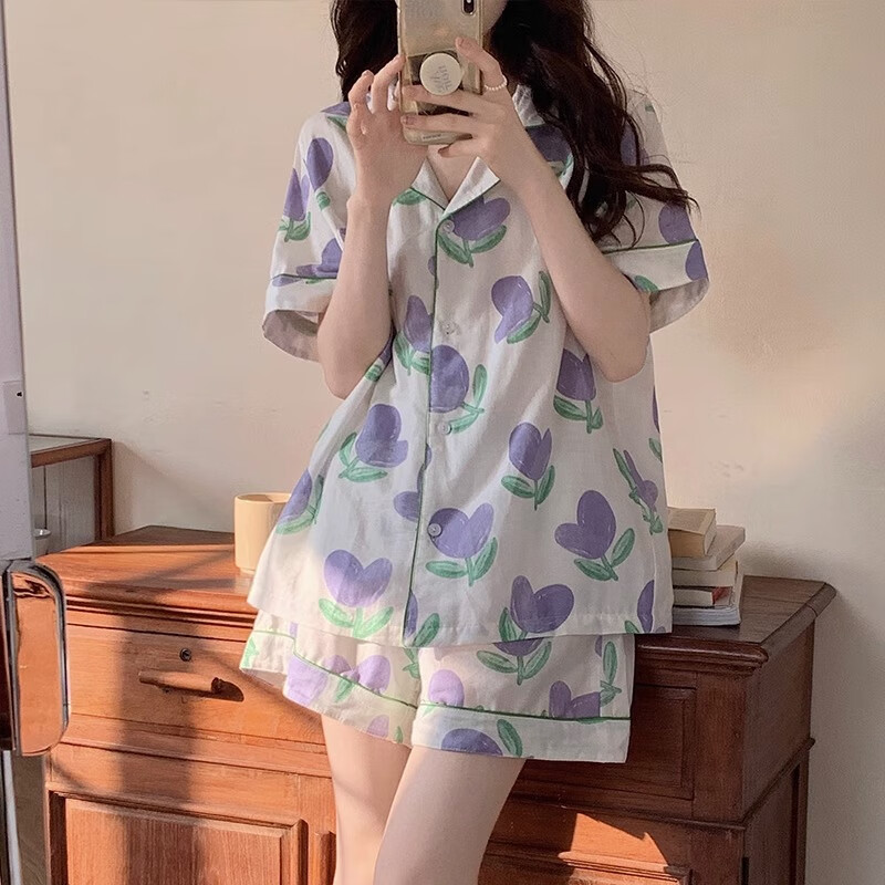 南极人（Nanjiren）【纯棉100%棉】睡衣女夏棉纱短袖睡裤女士家居服开衫轻薄套装XL怎么看?